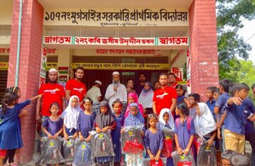 Distribution of school materials among poor students